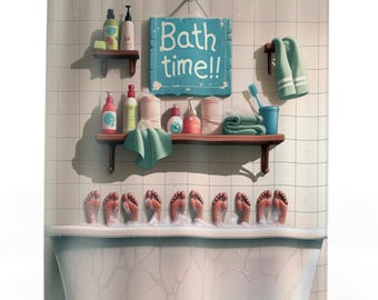 Bath Time Feet Shower Curtain