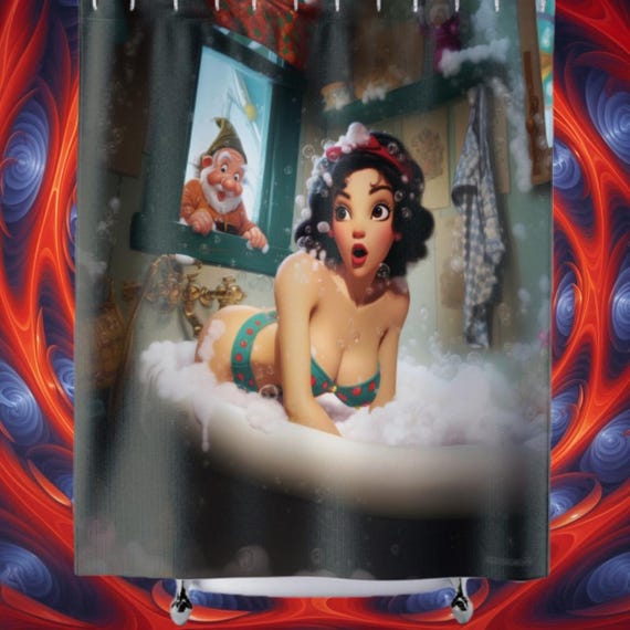 Snow White Bubble Bath Shower Curtain