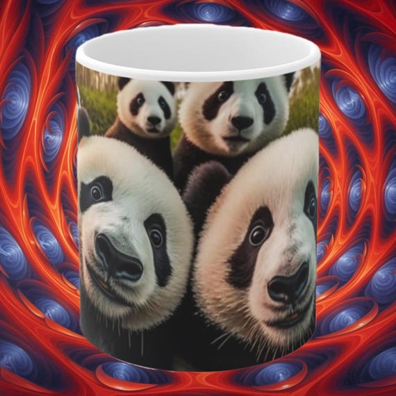 Panda Ceramic Mug: Adorable Panda Design, 11oz