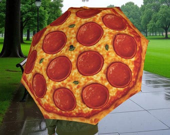 Pepperoni Pizza Theme Foldable Umbrella