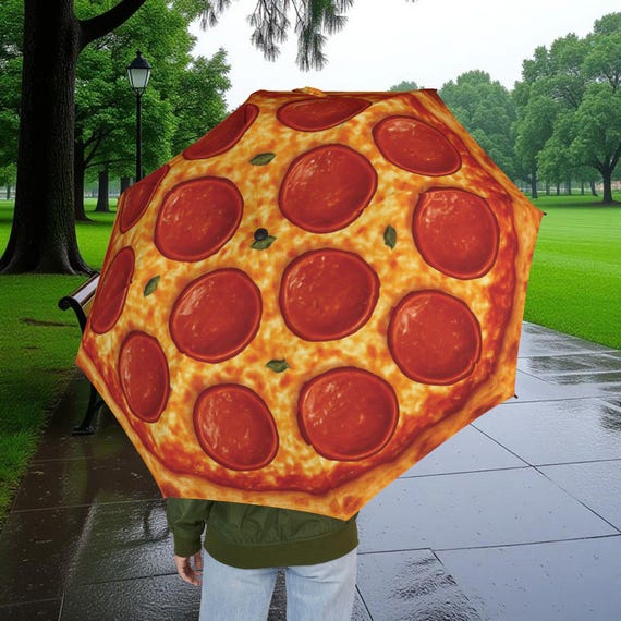 Pepperoni Pizza Theme Foldable Umbrella