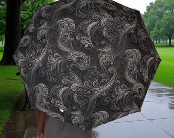 Grayscale Paisley Design Umbrella