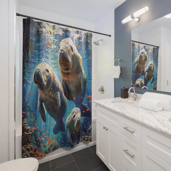 Manatees - Underwater-Themed Shower Curtain