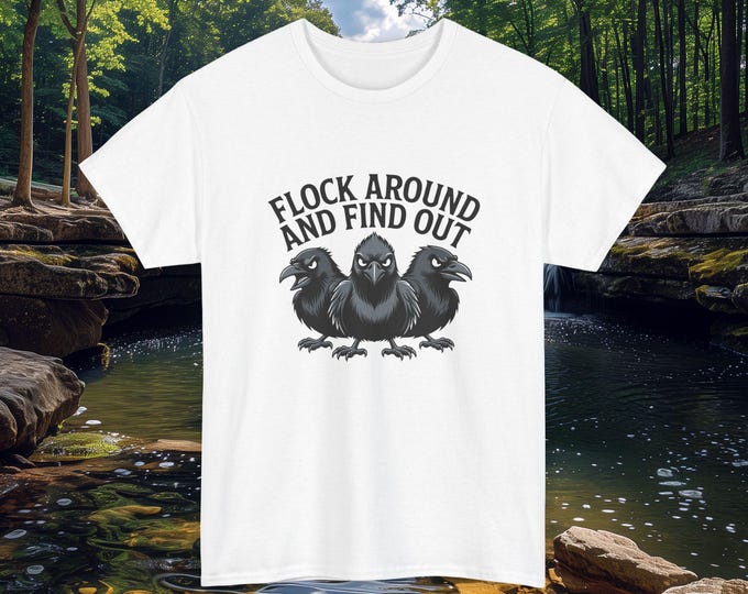 Featured listing image: Three Angry Ravens T-Shirt | Goth Bird Graphic Tee