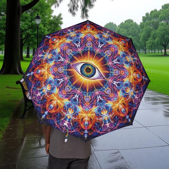 Psychedelic Eye Mandala Umbrella