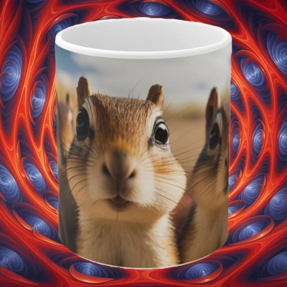 Chipmunk Mug: Woodland Whimsy Ceramic Coffee Cup (11oz)
