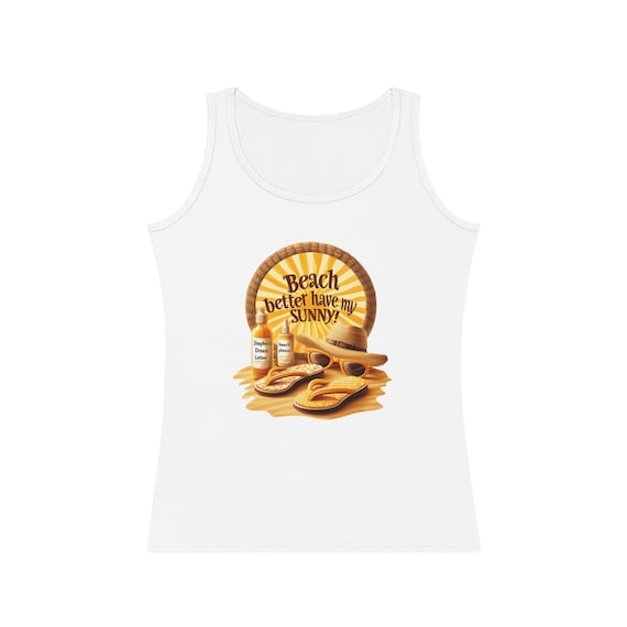 Beach Vibes Women's Cotton Tank Top: Summer Vacation Wear