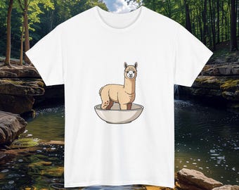 Alpaca Bowl T-Shirt | Whimsical Animal Illustration Tee
