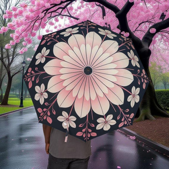 Cherry Blossom Design Foldable Umbrella