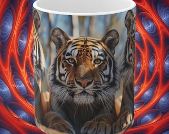 Tiger Mug: Majestic Feline Ceramic Coffee Cup (11oz)