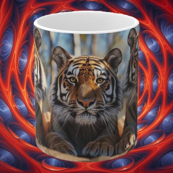 Tiger Mug: Majestic Feline Ceramic Coffee Cup (11oz)
