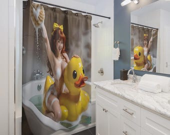 Rubber Ducky Pinup Shower Curtain