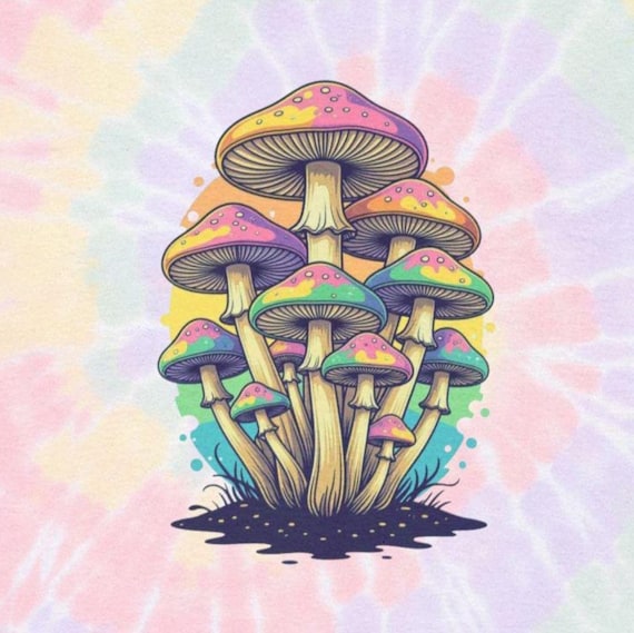 Psychedelic Mushroom Tie-Dye Tee