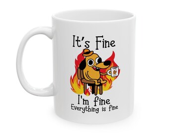 Funny Flaming Coffee Cartoon Mug | Ceramic Coffee Mug