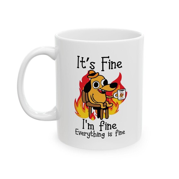 Funny Flaming Coffee Cartoon Mug | Ceramic Coffee Mug