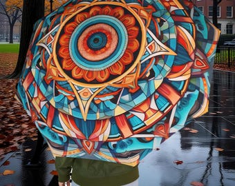 Boho Mandala Foldable Rain Umbrella