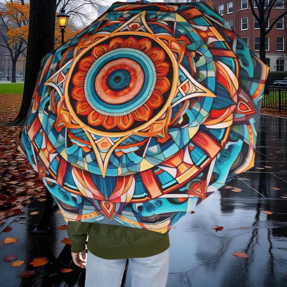 Boho Mandala Foldable Rain Umbrella