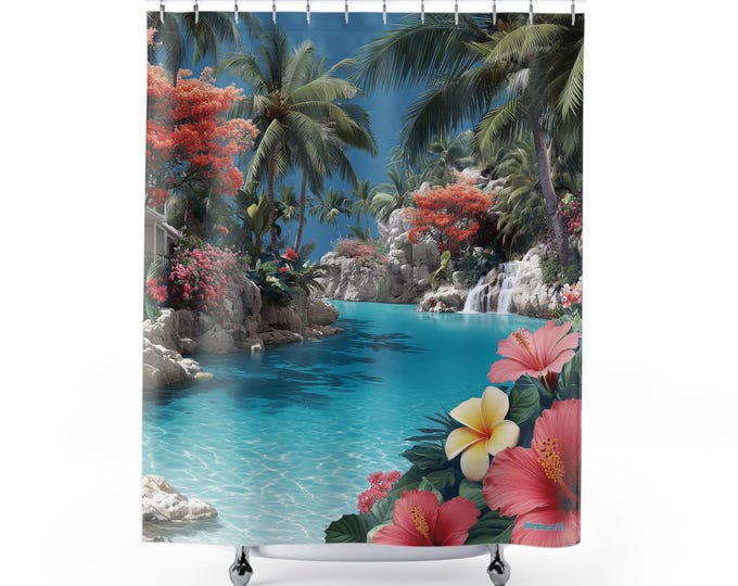 Featured listing image: Tropical Paradise Shower Curtain