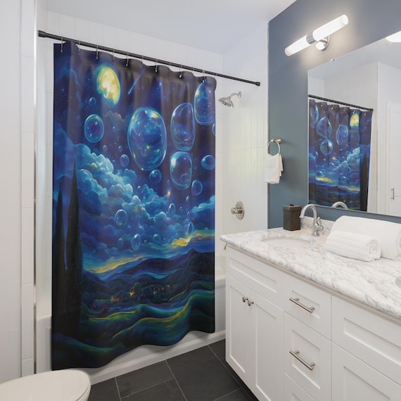 Bubbly Night Shower Curtain