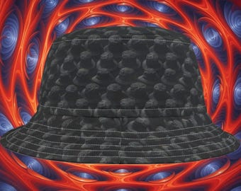 Meta Bucket Hat: Black Bucket Hats Print, USA Made