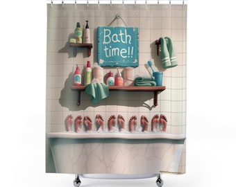 Bath Time Feet Shower Curtain