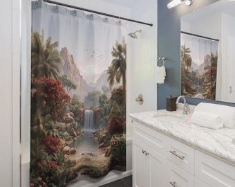Jungle Waterfall Shower Curtain