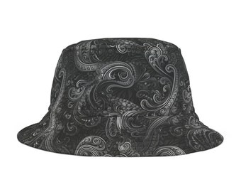Gray Paisley Bucket Hat