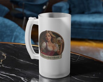 Oktoberfest Pinup Mug 02 - Frosted Glass Beer Stein