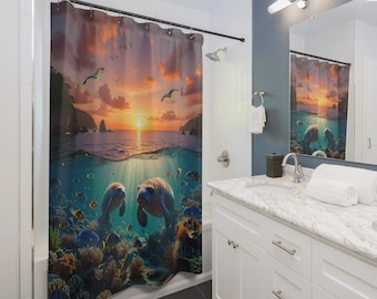 Manatees - Split-view Shower Curtain