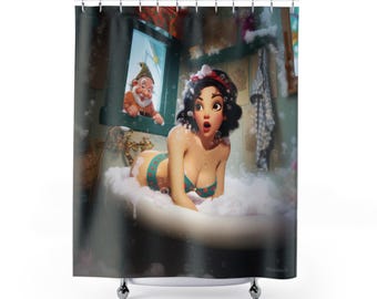 Snow White Bubble Bath Shower Curtain