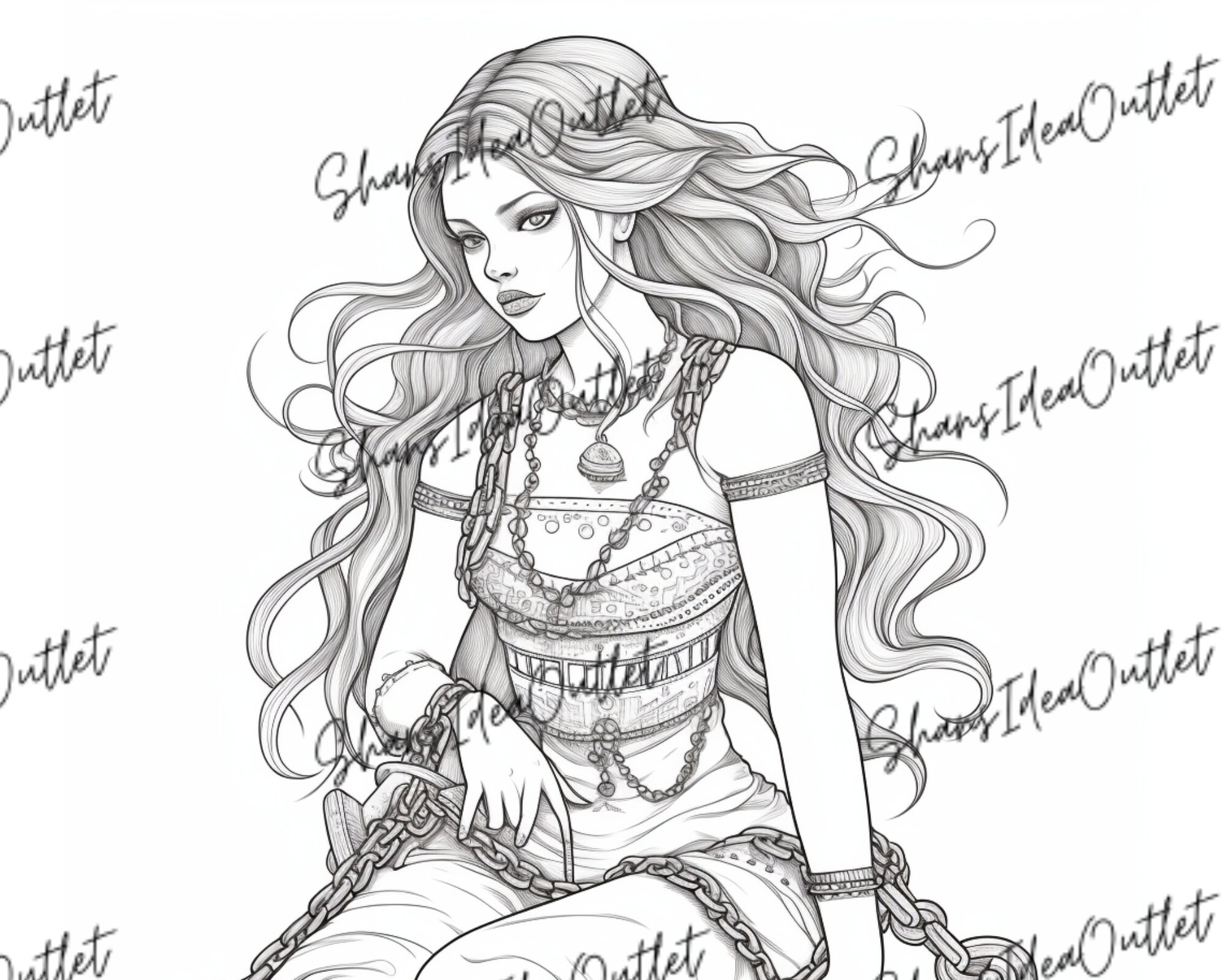 Printable Fantasy Mermaid Coloring Pages for Girls Mermaid - Etsy