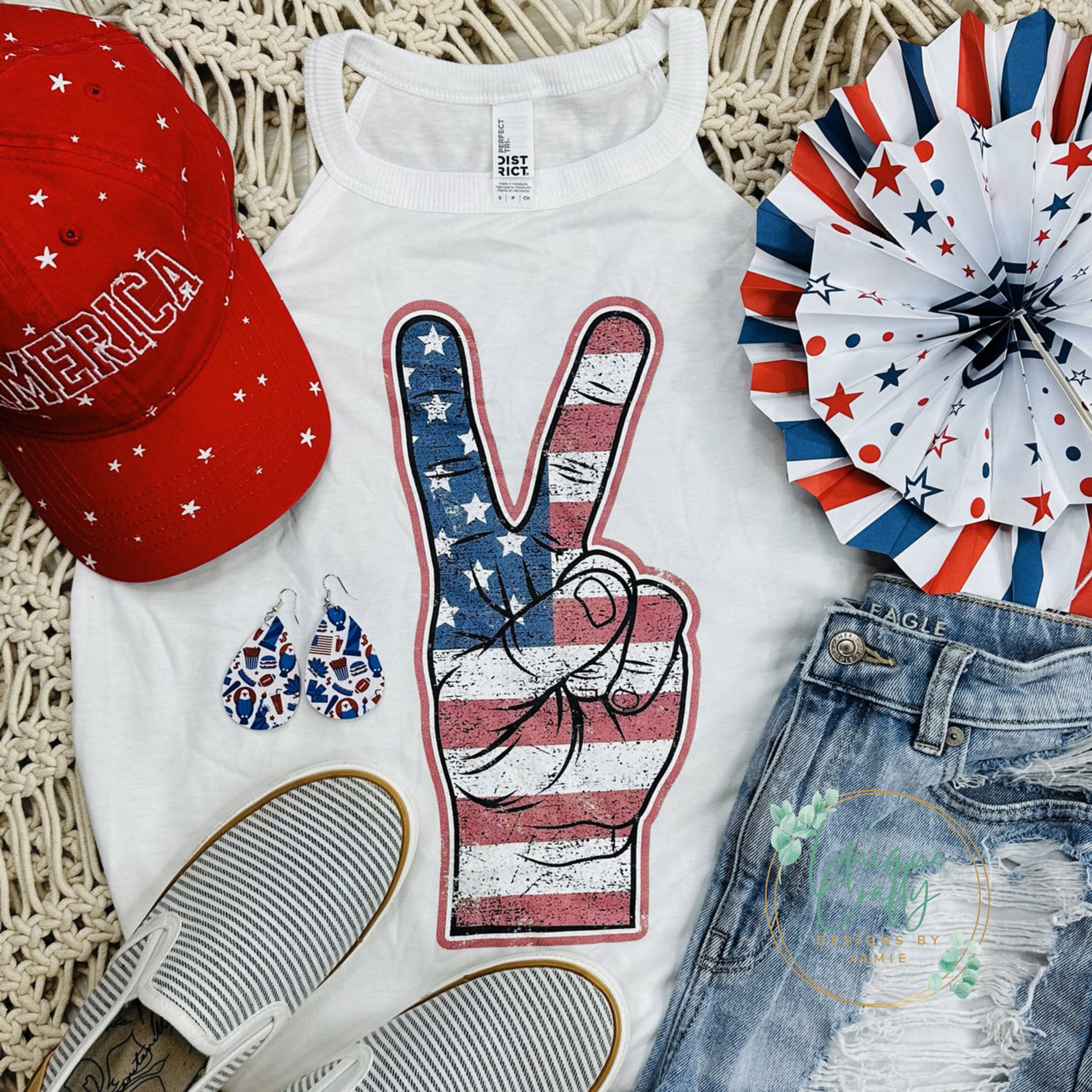 American Peace Fingers (Distressed)