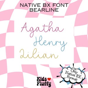 Font ricamo BX Bearline – Font nativa per Embrilliance – Alfabeto stile scrittura a mano per nomi e regali