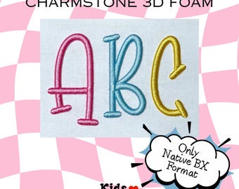 Puffy Foam Font - Native BX Font - Puff Embroidery Font - 3D Embroidery Font - Embrilliance Native BX Font - Charmstone 3D Foam