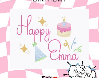 Native BX Födelsedagstypsnitt - bx typsnitt - native bx typsnitt - Embrilliance bx typsnitt - Broderi typsnitt - Födelsedag - Broderi