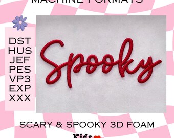 Embroidery Font Scary&Spooky 3D Foam - Machine Formats - bmp - dst - hus - jef - pes - vp3 - xxx - Embroidery fonts - Embroidery - 3D font