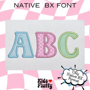 Resnick Applique Native BX-Schriftart – Applikationsschriftart (BX) – Stickapplikation – Embrilliance-Programm-BX-Schriftart