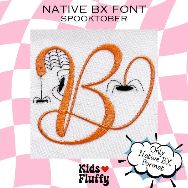 Native BX Font Spooktober - bx font - Embroidery - Embroidery Font - Embrilliance Native Font - Halloween