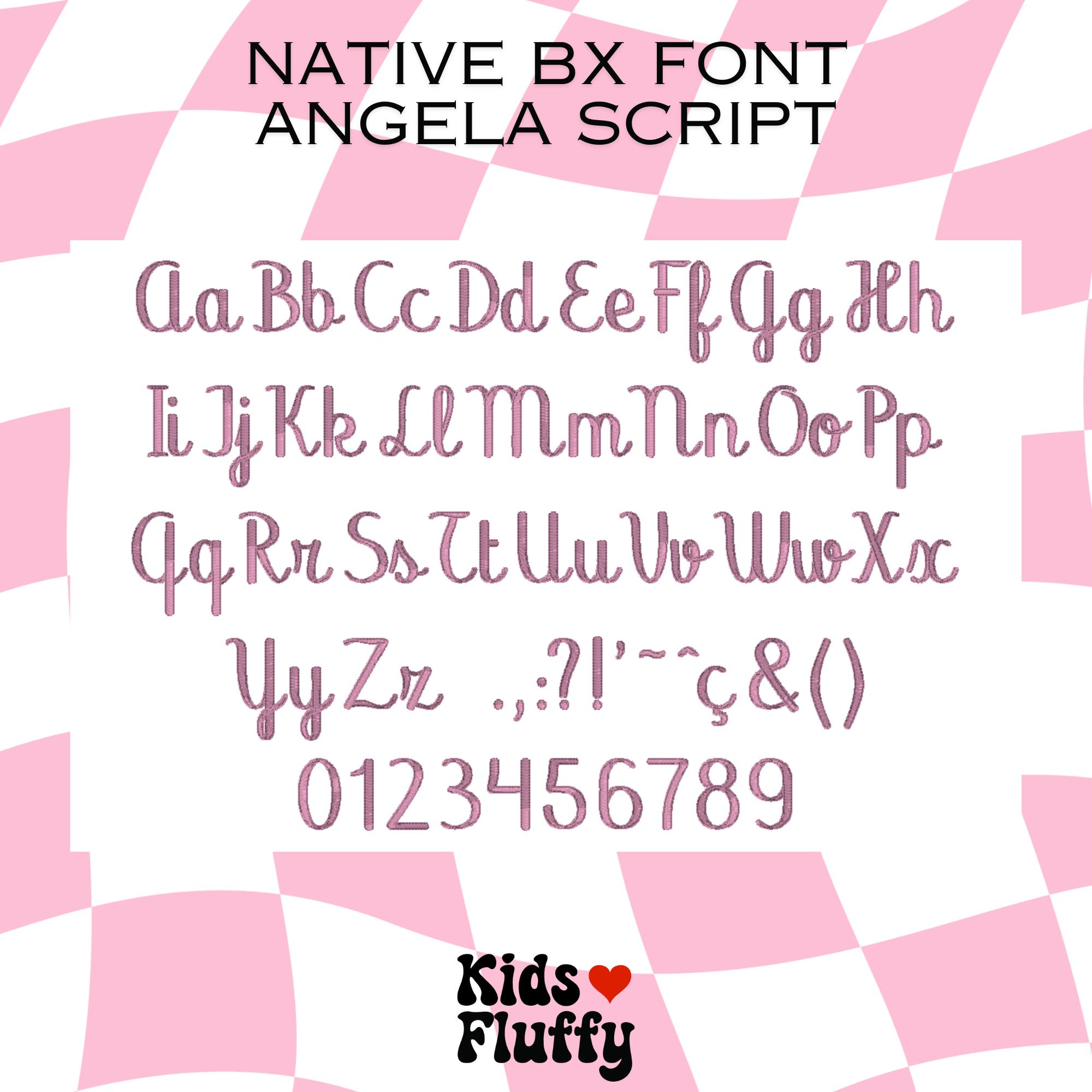 Native BX Angela Script - Bx Font - Embroidery - Embroidery Font ...