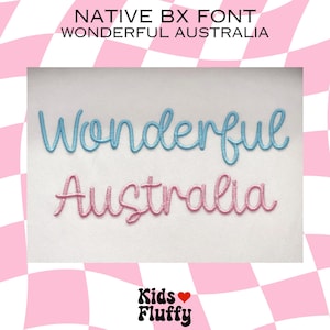 Wonderful Australia BX Embroidery Font – Native BX for Embrilliance – Satin Stitch Alphabet for Names & Gifts