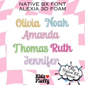 Puffy Foam Font - Native BX Font - Puff borduurlettertype - 3D borduurlettertype - Embrilliance Native BX Font - Alexia 3D Native BX font
