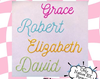 bx Nickainley Chain Embroidery Font - BX Native Format - BX Embroidery Alphabet - BX Font - Machine Embroidery - Chain stitch