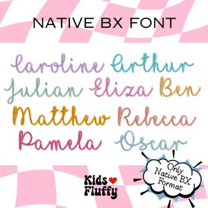 Carattere ricamo BX Love Glitter - formato nativo bx - Alfabeto ricamo BX - carattere BX - Punto stelo - Ricamo a macchina