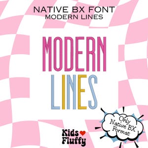Native BX Font Modern Lines - bx font - native bx font - Embrilliance bx font - Borduurlettertype - Moderne Lijnen - Borduren