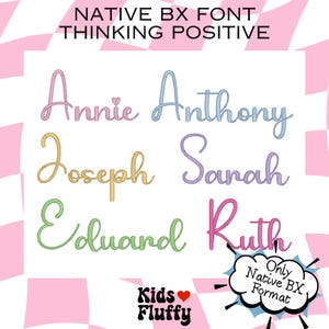 Native BX Font Thinking Positive - bx font - Embroidery Font - Embrilliance Native bx font - Satin Stitch - Embrilliance - Thinking Positive