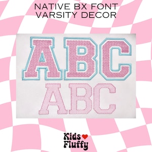 Native BX Font Varsity Decor - fuente bx - Fuente de bordado - Embrilliance Native bx Font - Fuente de bordado - Varsity - Bordado