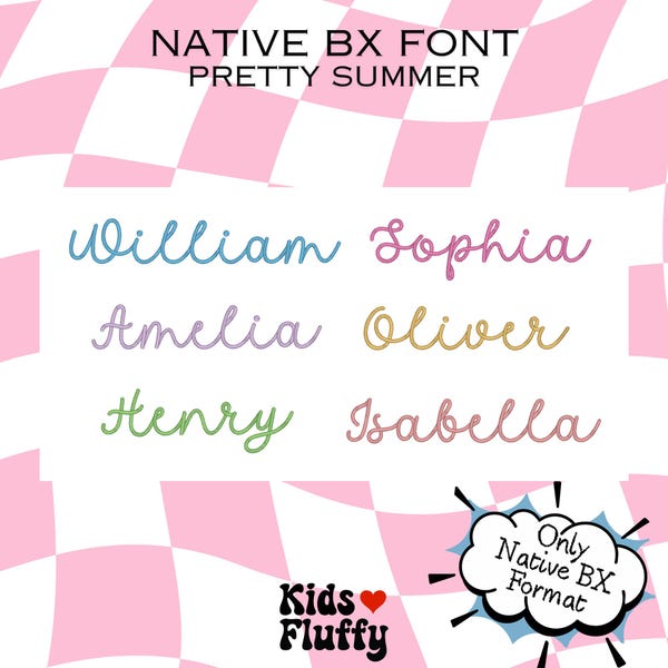 Native BX font Pretty Summer - bx font - native bx font - Embrilliance bx font - Embroidery Font - Pretty Summer - Embroidery