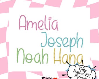 Native BX font Amelia Chain - bx font - Embrilliance native bx font - Chain stitch font - Embroidery font