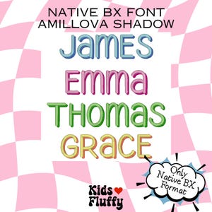 Native BX Font Amillova Shadow - bx font - native bx font - Embroidery font - Embroidery - Shadow font