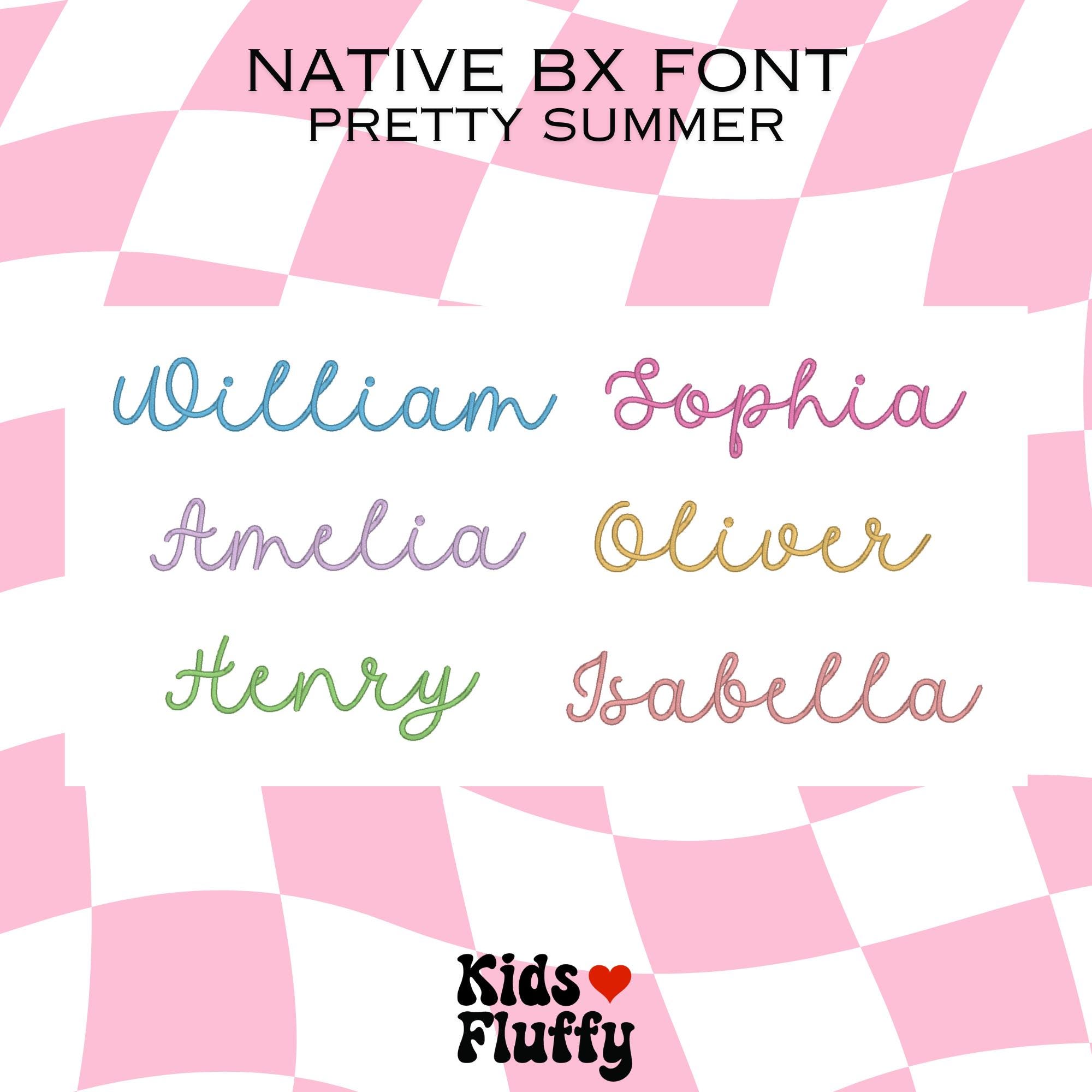 Native BX font Pretty Summer - bx font - native bx font - Embrilliance bx font - Embroidery Font - Pretty Summer - Embroidery